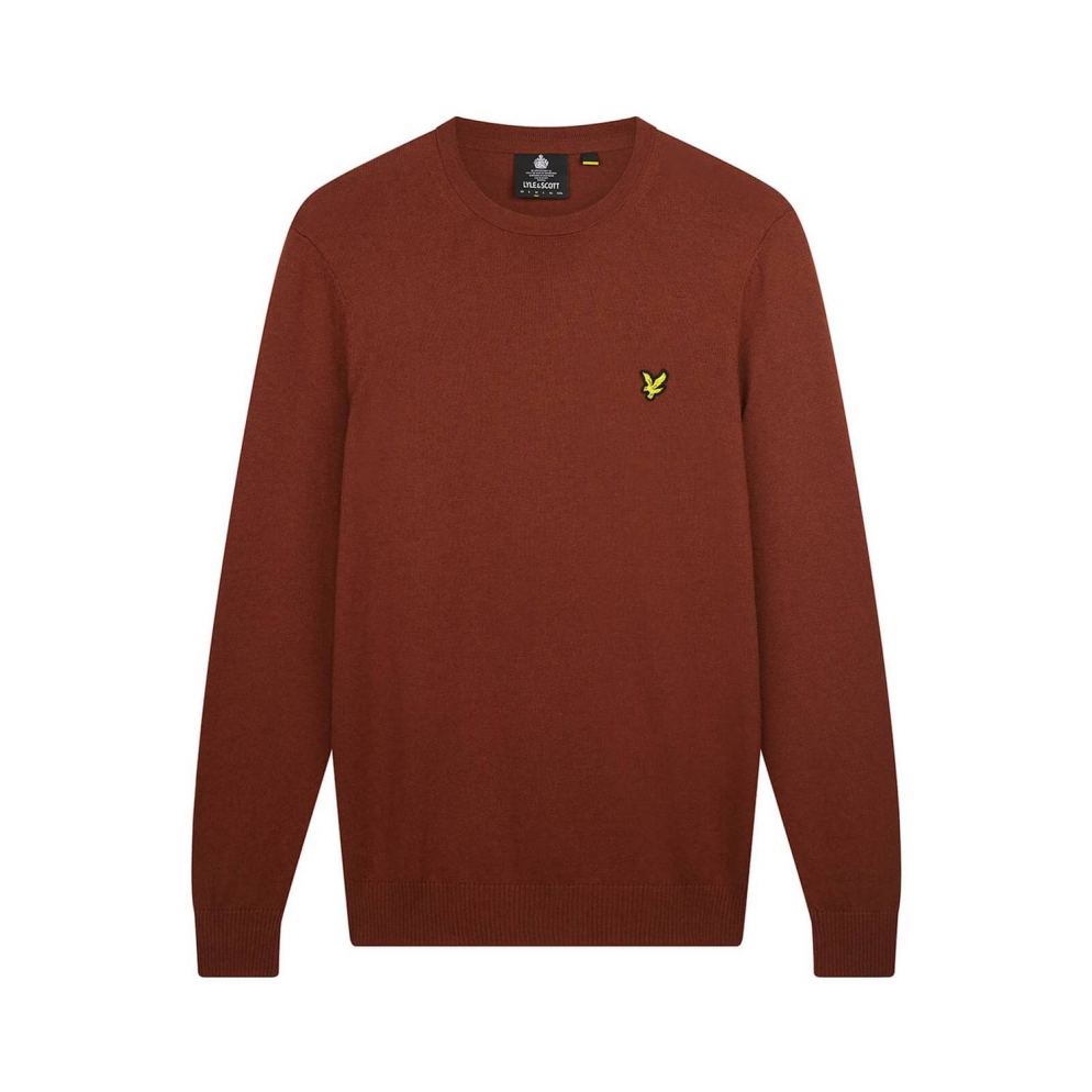 Lyle & Scott Crew Neck Lambswool Blend Jump Dark Green Marl hombre