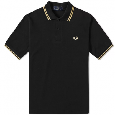Fred Perry Reissues Original Twin Tipped Polo Black & Champagne