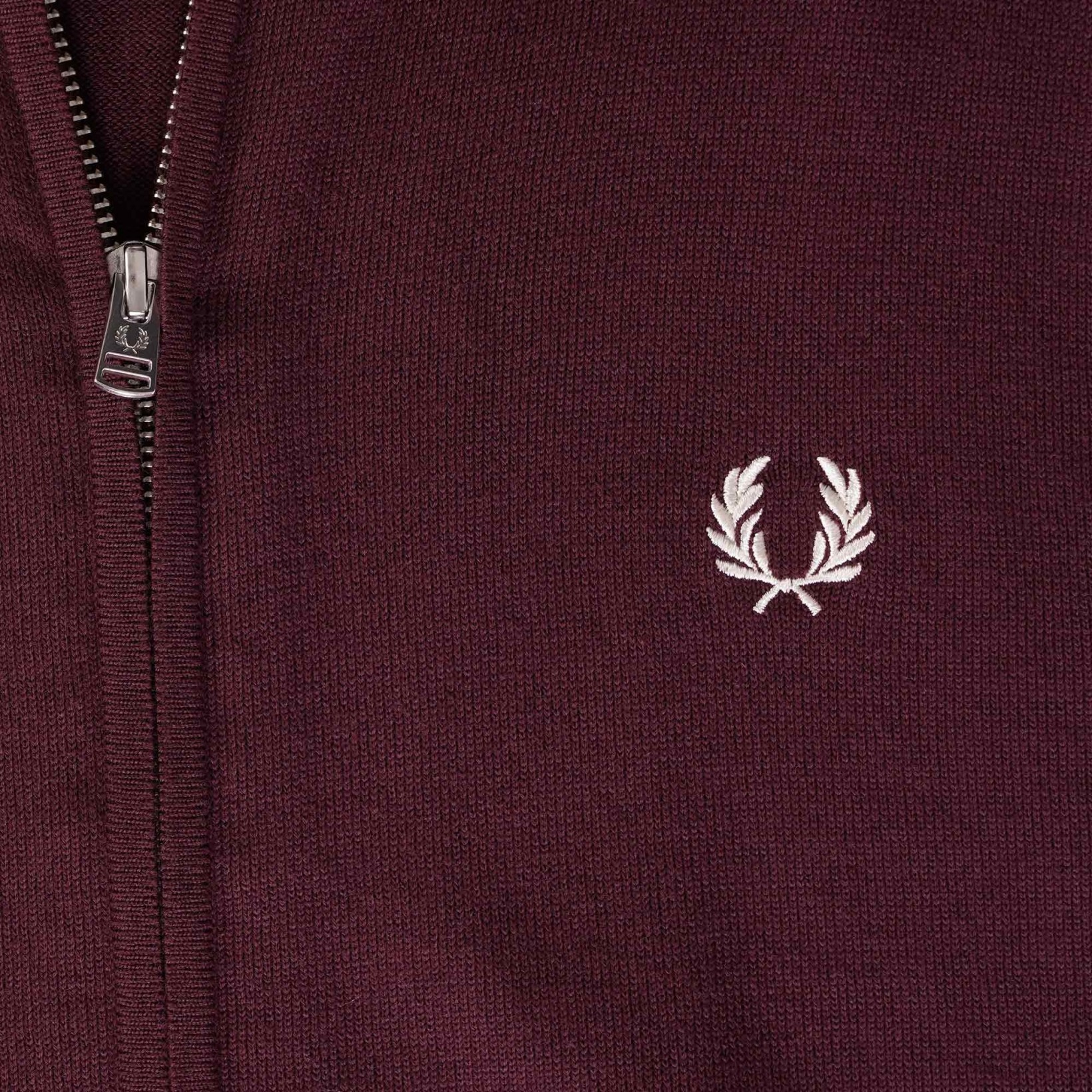 Fred Perry Authentic Classic Zip Through Cardigan Burgundy