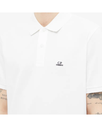 C.P. Company Patch Logo Polo Gauze White