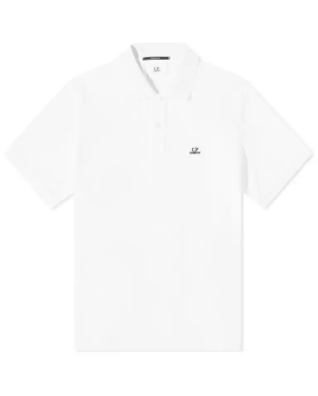 C.P. Company Patch Logo Polo Gauze White