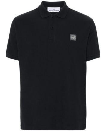 Stone Island 22R39 Cotton Pique Polo Shirt Navy Blue