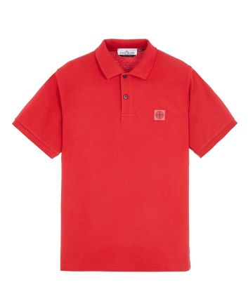 Stone Island 22R39 Cotton Pique Polo Shirt Red