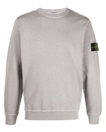 Stone Island 66060 Garment Dyed Malfile Crew Sweat Dust Grey