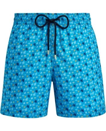 Vilebrequin Mahina Swin Short Ultra-light & Packable Micro Ronde des Tortues Rainbow Hawaii Blue