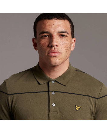 Lyle & Scott Wide Stripe Polo Shirt Olive