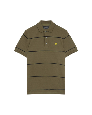 Lyle & Scott Wide Stripe Polo Shirt Olive